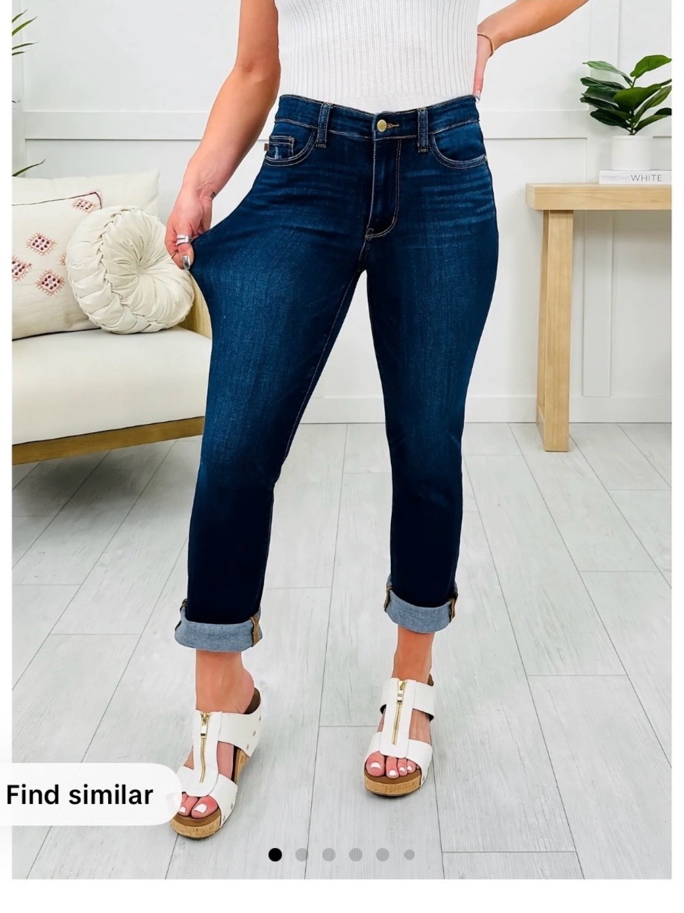Judy Blue Dark Wash Boot capri